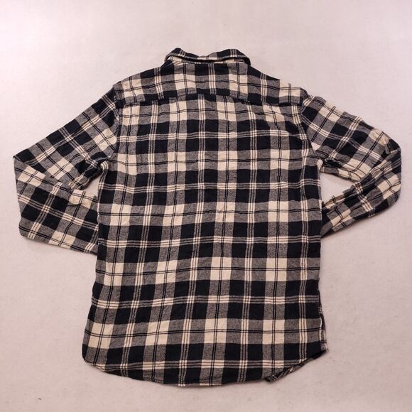 Sonoma Tartan Flannel Casual Button Up Shirt Mens Size Small S Black White - Picture 10 of 10